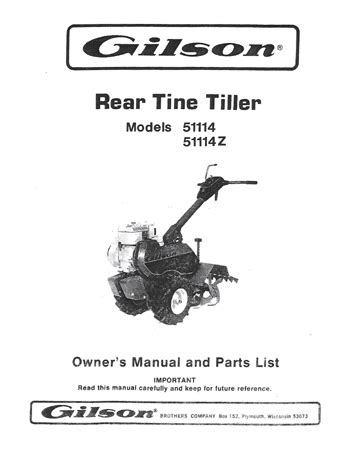 Gilson Tiller Parts Ebook PDF